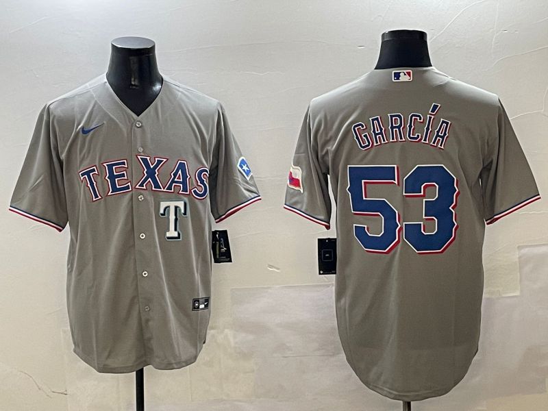 Men Texas Rangers #53 Garcia Grey Game 2025 Nike MLB Jersey style 6->texas rangers->MLB Jersey